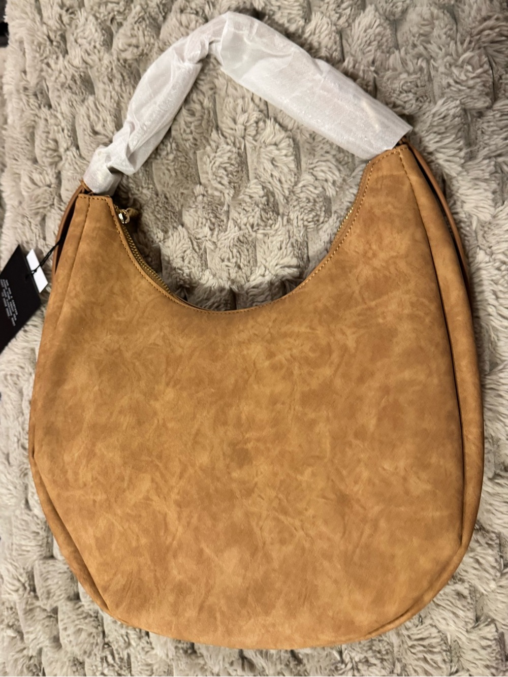 Casual Tan Crescent Shoulder Bag